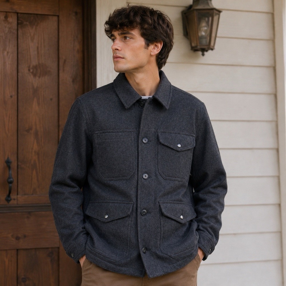 Eddie Bauer Medium Bulman Creek Forester Mackinaw Windproof Jacket Chore Coat